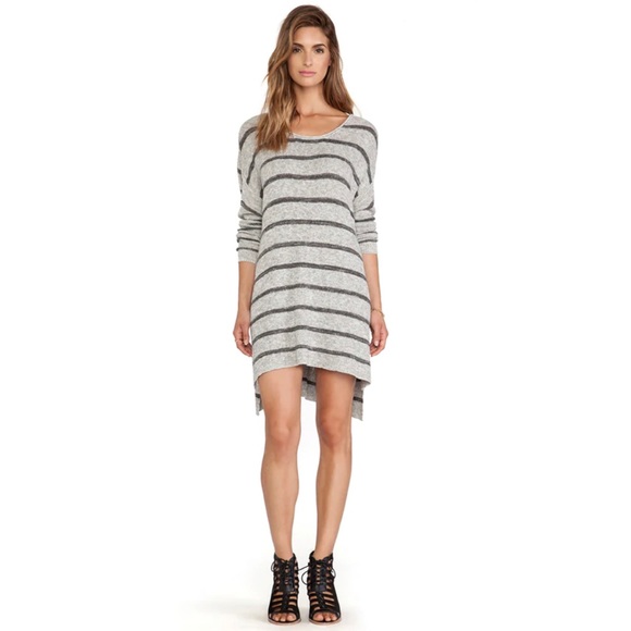 Free People High/Low Tunic Striped Grey - Picture 4 of 9